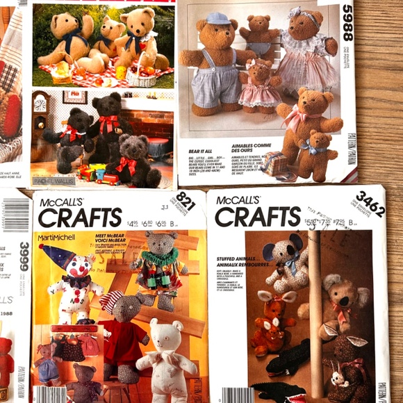 11 VTG Teddy Bear Doll Craft Patterns Butterick McCall's Plush Stuffed Animals - Picture 3 of 6
